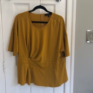 Eloquii Mustard peplum style top